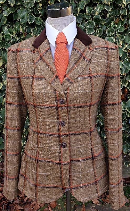 Veste De Cavalière Caldene - Tweed Vert - Taille UK 8 - État Très Bon